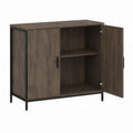 Armoire de bureau 2 portes marron foncé panneaux de particules mélaminés rectangulaire 80 x 40 x 75 cm