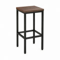 Tabouret de bar carré brun et noir en panneau MDF et acier 40 x 40 x 75 cm