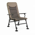 Fauteuil de jardin inclinable taupe et gris en polyester 600D avec structure en acier 110 x 60 x 75 cm