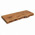 Étagère murale en chêne massif naturel bord brut rectangulaire 80 x 40 x 4 cm