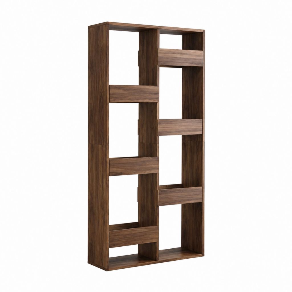 Bibliothèque ouverte en panneaux MDF noyer 80 x 30 x 180 cm