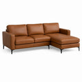 Canapé d’angle droit 3 places marron en similicuir PU 260 x 160 x 85 cm