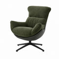 Fauteuil pivotant vert foncé en polyester et PU avec piètement étoile 82 x 85 x 102 cm